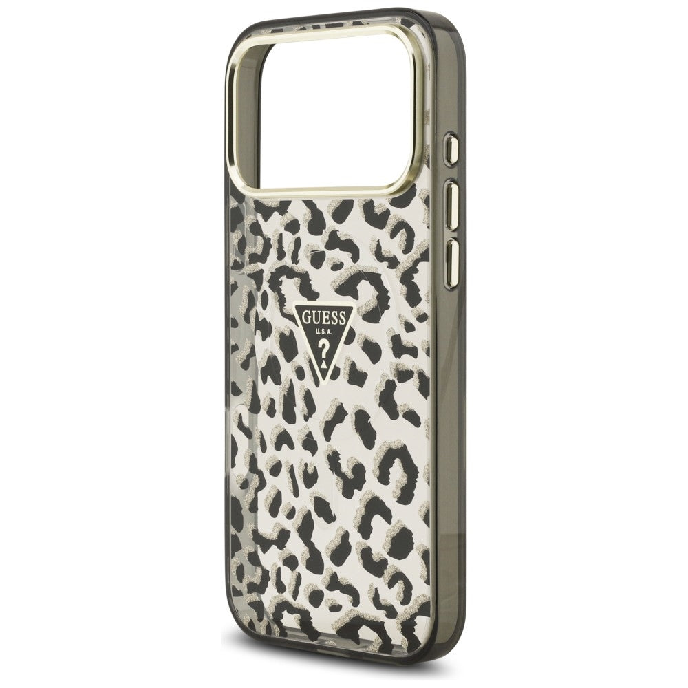 Guess iPhone 17 Pro Max/iPhone 18 Pro Max Skal Leopard Glitter Svart