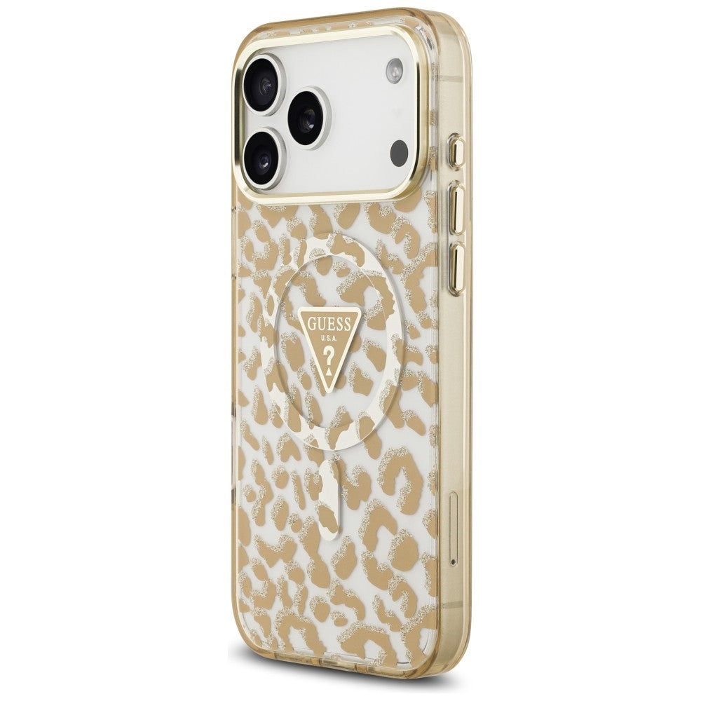 Guess iPhone 17 Pro Max/iPhone 18 Pro Max Skal Leopard Glitter Brun