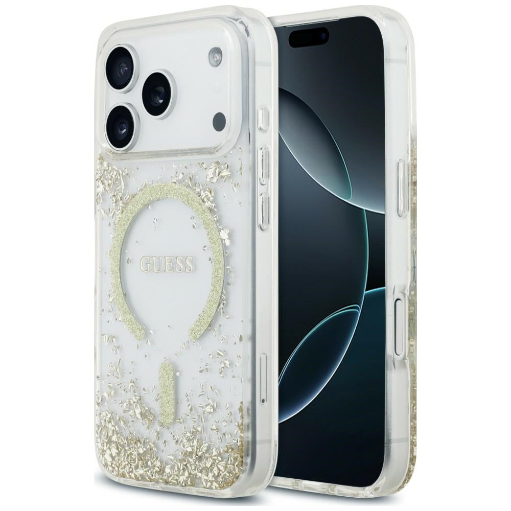 Guess iPhone 17 Pro/iPhone 18 Pro Skal Resin Glitter Guld