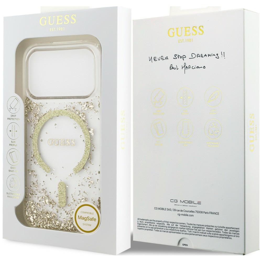 Guess iPhone 17 Pro/iPhone 18 Pro Skal Resin Glitter Guld