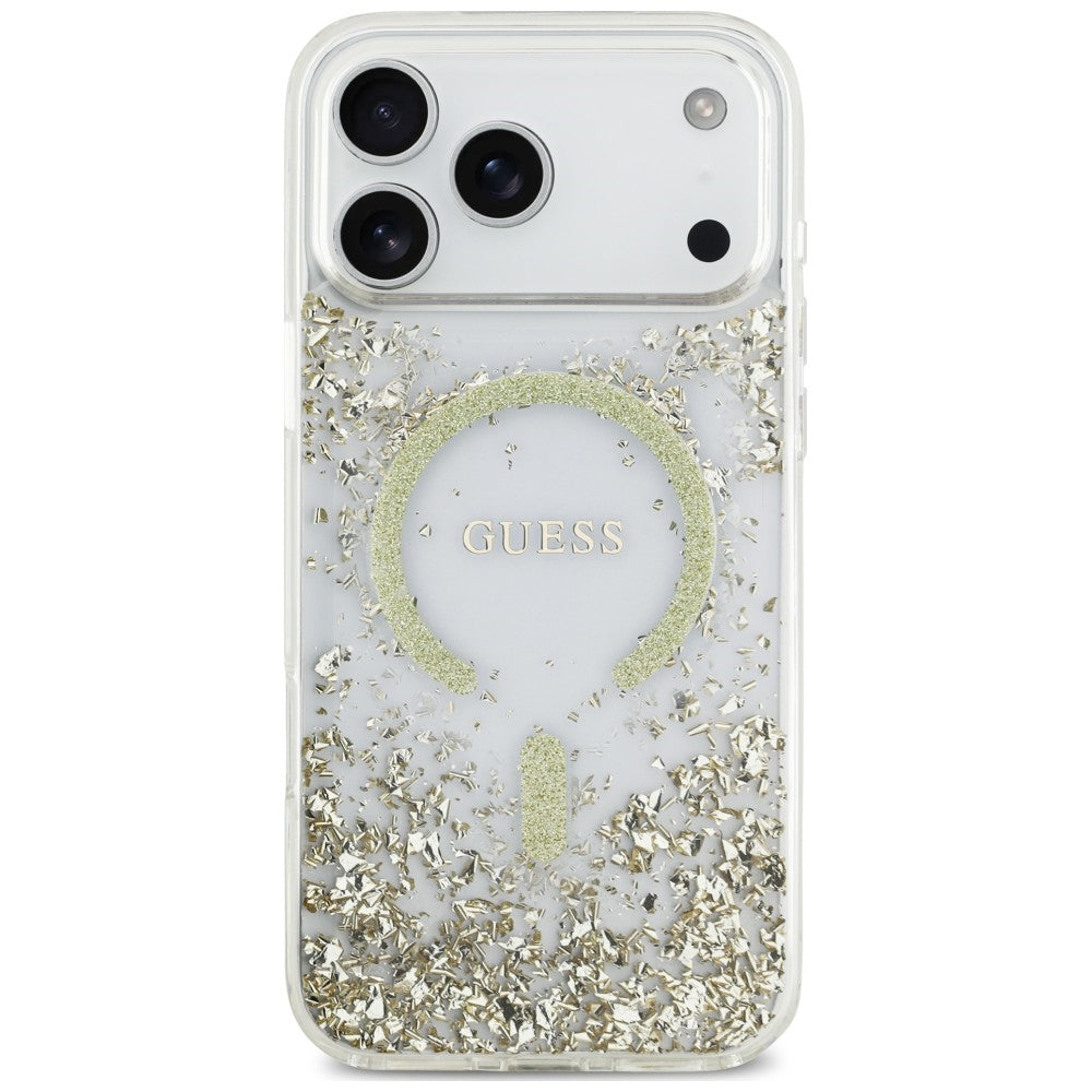Guess iPhone 17 Pro Max/iPhone 18 Pro Max Skal Resin Glitter Guld
