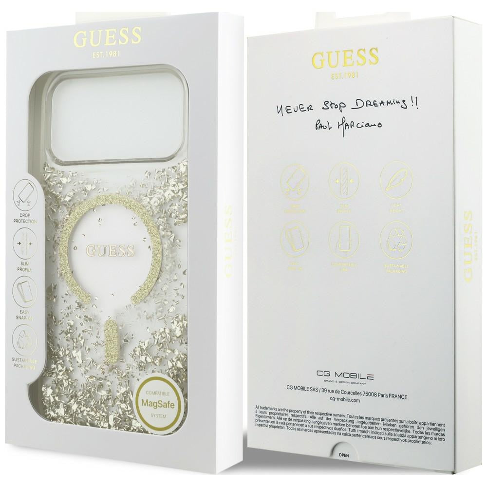 Guess iPhone 17 Pro Max/iPhone 18 Pro Max Skal Resin Glitter Guld