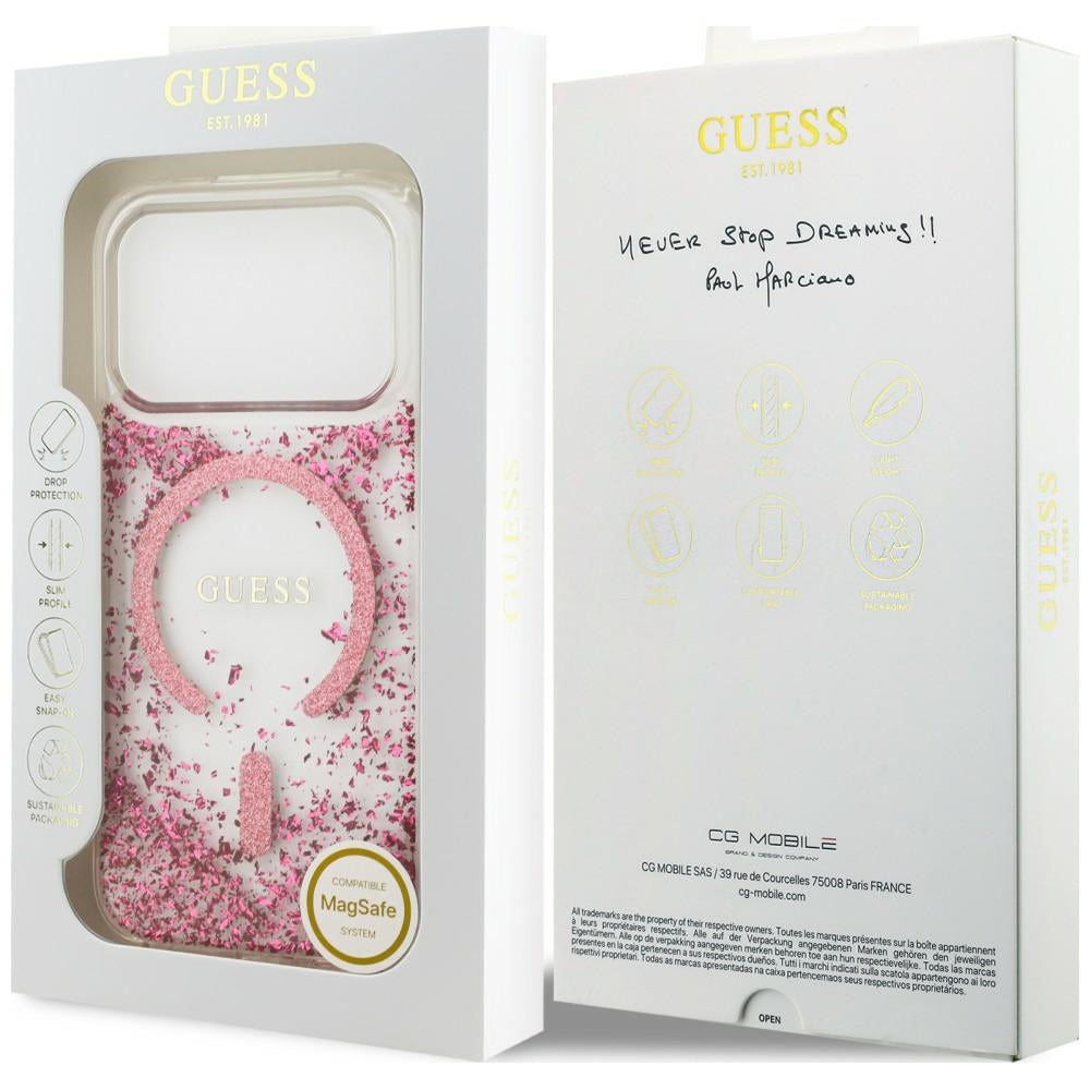 Guess iPhone 17 Pro/iPhone 18 Pro Skal Resin Glitter Rosa