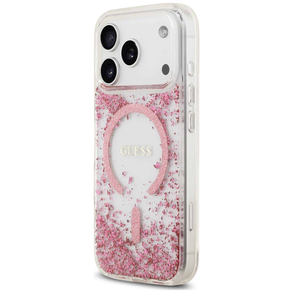 Guess iPhone 17 Pro Max/iPhone 18 Pro Max Skal Resin Glitter Rosa