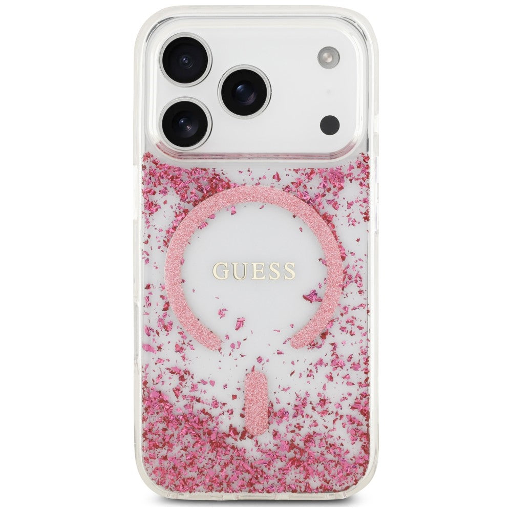 Guess iPhone 17 Pro Max/iPhone 18 Pro Max Skal Resin Glitter Rosa