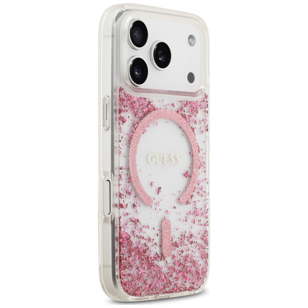 Guess iPhone 17 Pro Max/iPhone 18 Pro Max Skal Resin Glitter Rosa