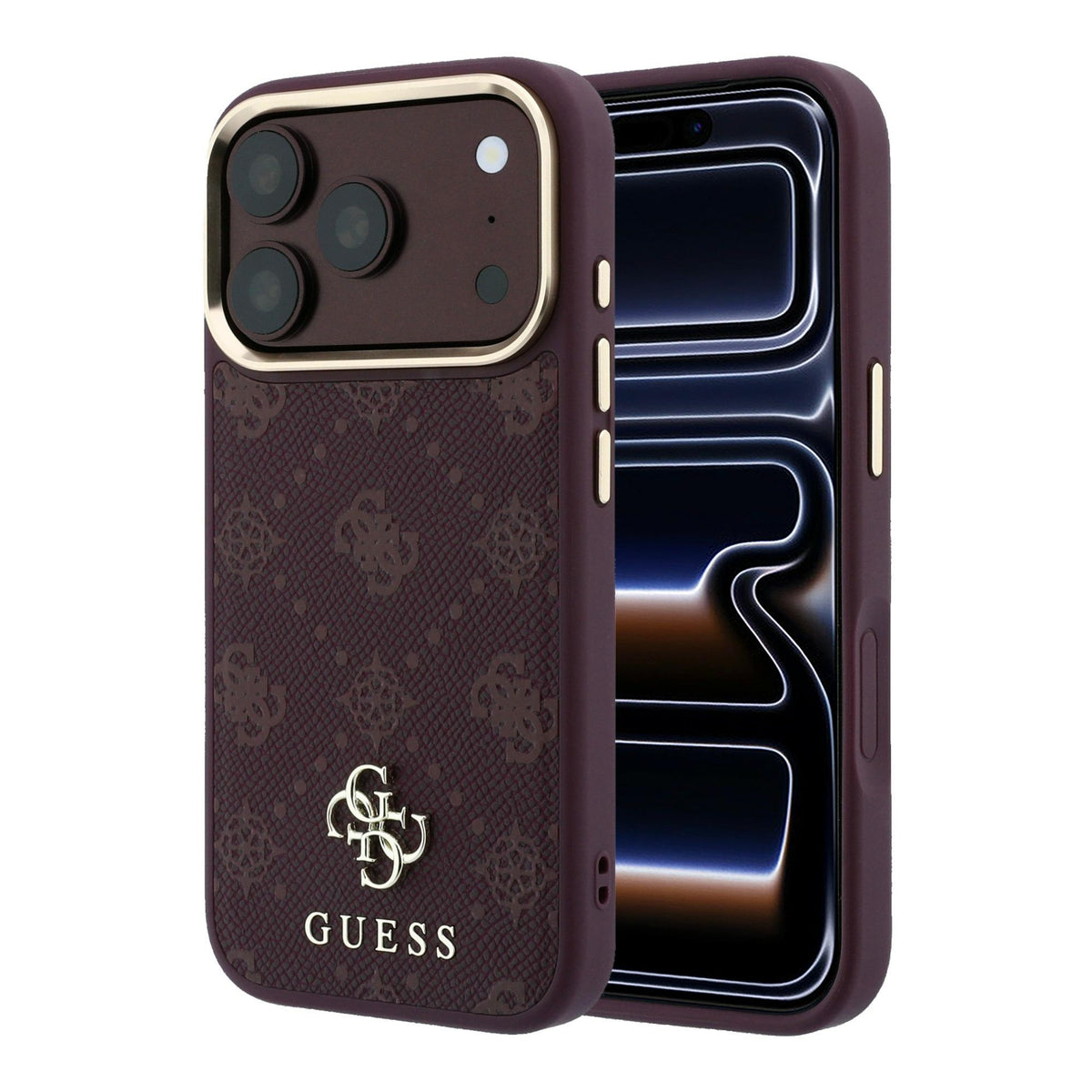 Guess iPhone 17 Pro/iPhone 18 Pro Skal 4G Peony Burgundy