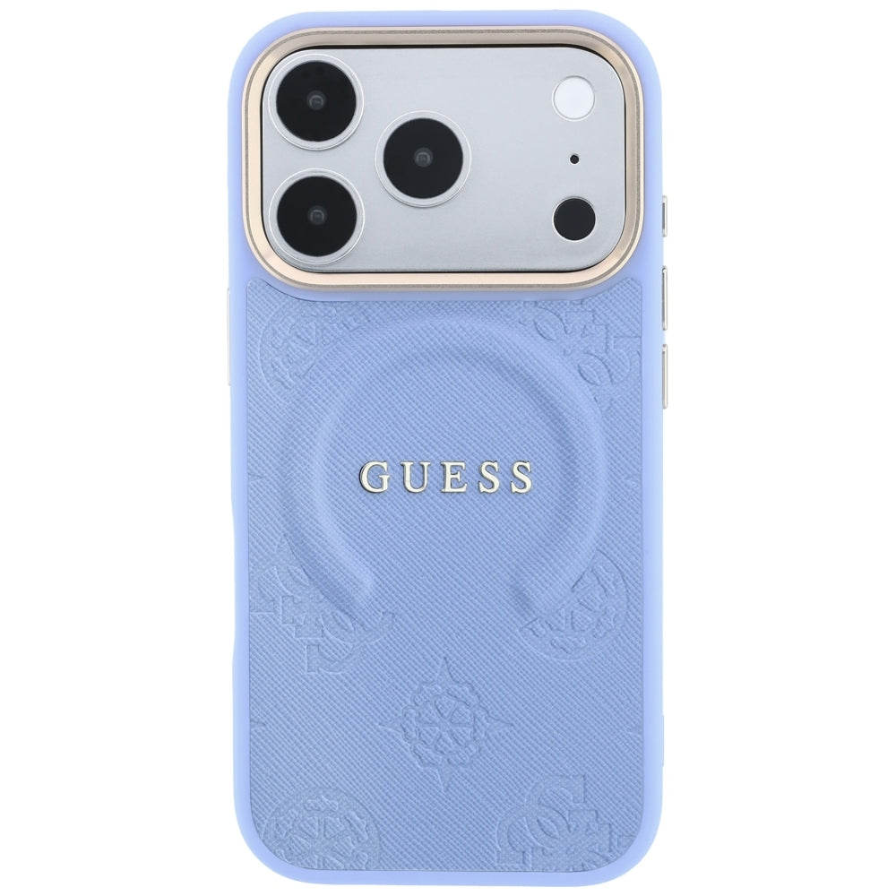 Guess iPhone 17 Pro Max/iPhone 18 Pro Max Skal Saffiano Peony Embossed MagSafe Blå