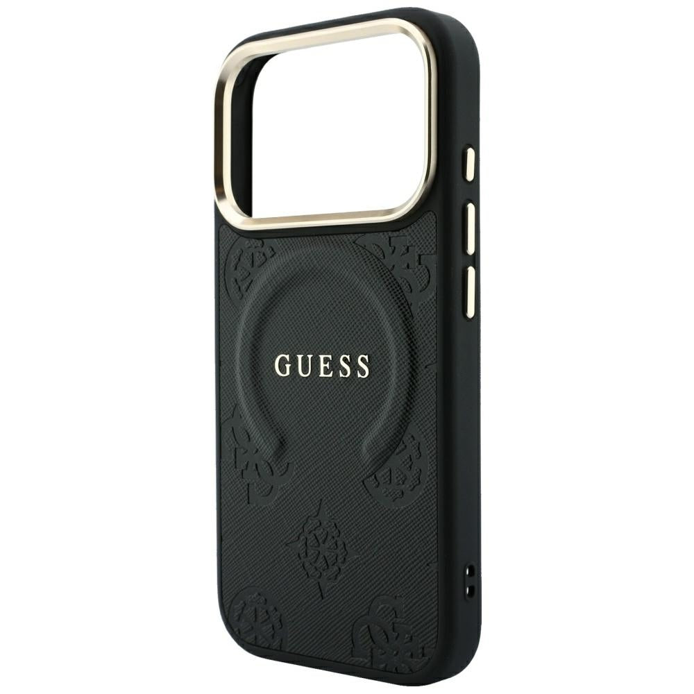 Guess iPhone 17 Pro Max/iPhone 18 Pro Max Skal Saffiano Peony Embossed MagSafe Svart