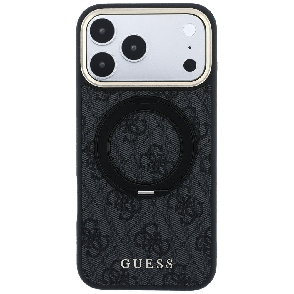 Guess iPhone 17 Pro/iPhone 18 Pro Skal Ring Stand 4G Classic Logo Svart