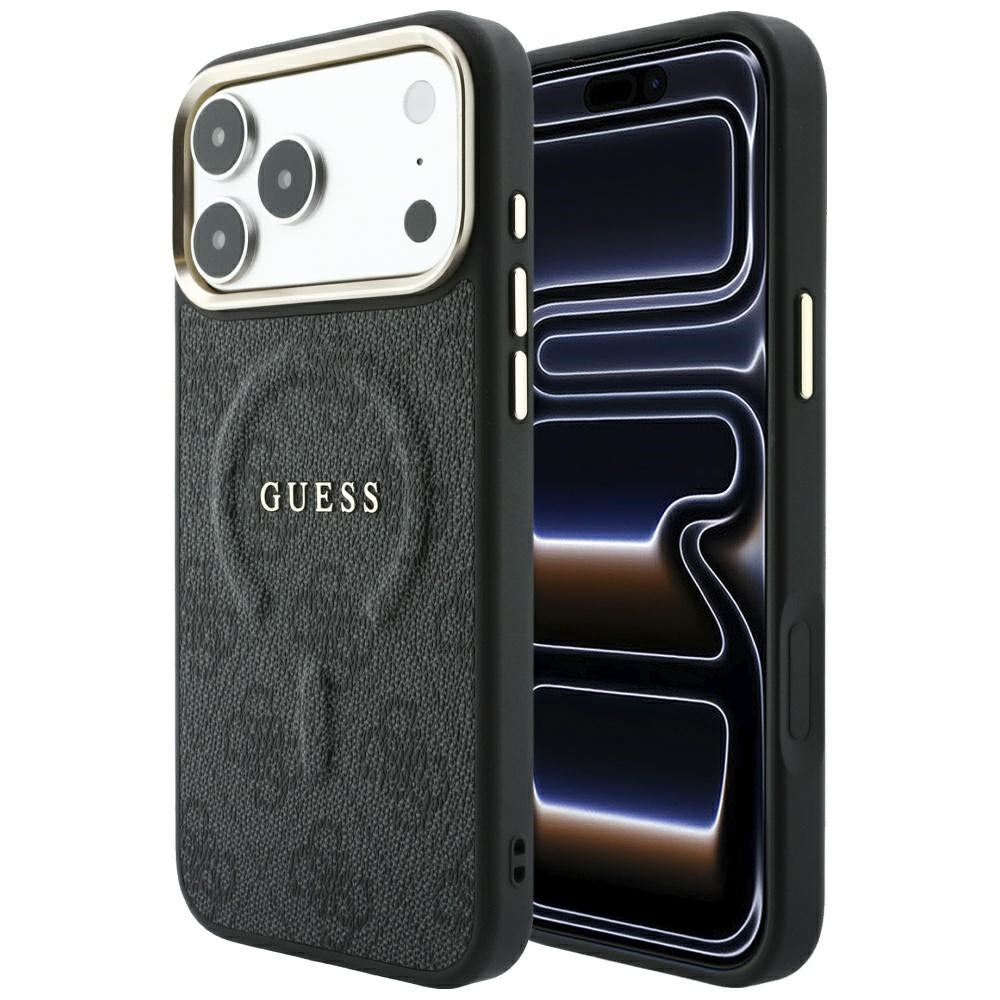 Guess iPhone 17 Pro Max/iPhone 18 Pro Max Skal 4G Embossed MagSafe Svart