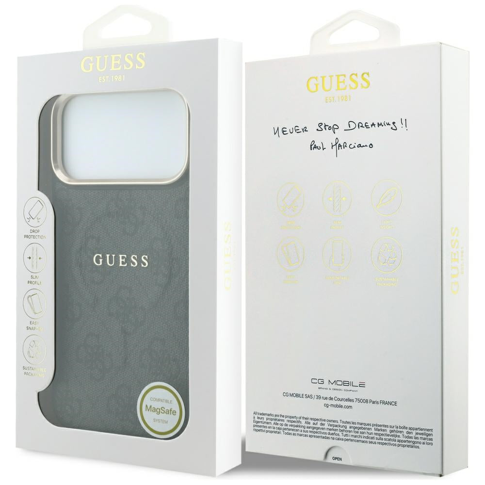 Guess iPhone 17 Pro Max/iPhone 18 Pro Max Skal 4G Embossed MagSafe Svart