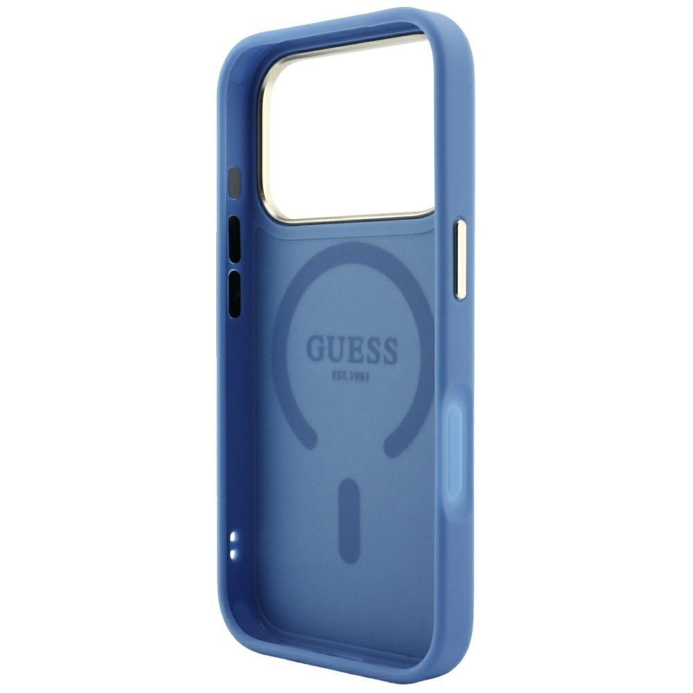 Guess iPhone 17 Pro Max/iPhone 18 Pro Max Skal 4G Embossed MagSafe Blå