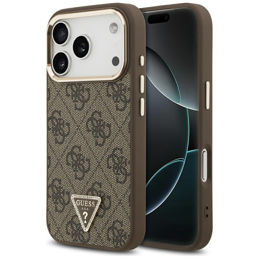 Guess iPhone 17 Pro/iPhone 18 Pro Skal 4G Triangle MagSafe Brun