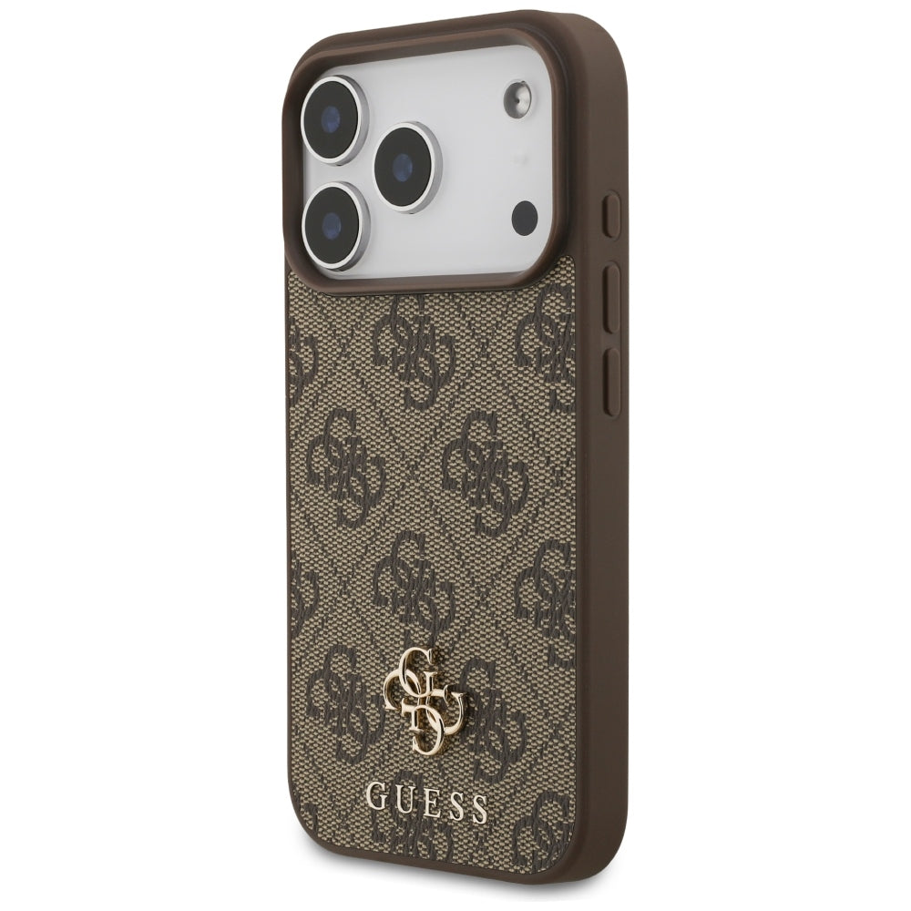 Guess iPhone 17 Pro/iPhone 18 Pro Skal 4G Small Classic Logo Brun