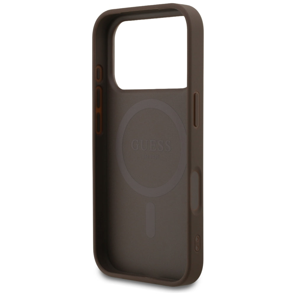 Guess iPhone 17 Pro/iPhone 18 Pro Skal 4G Small Classic Logo Brun