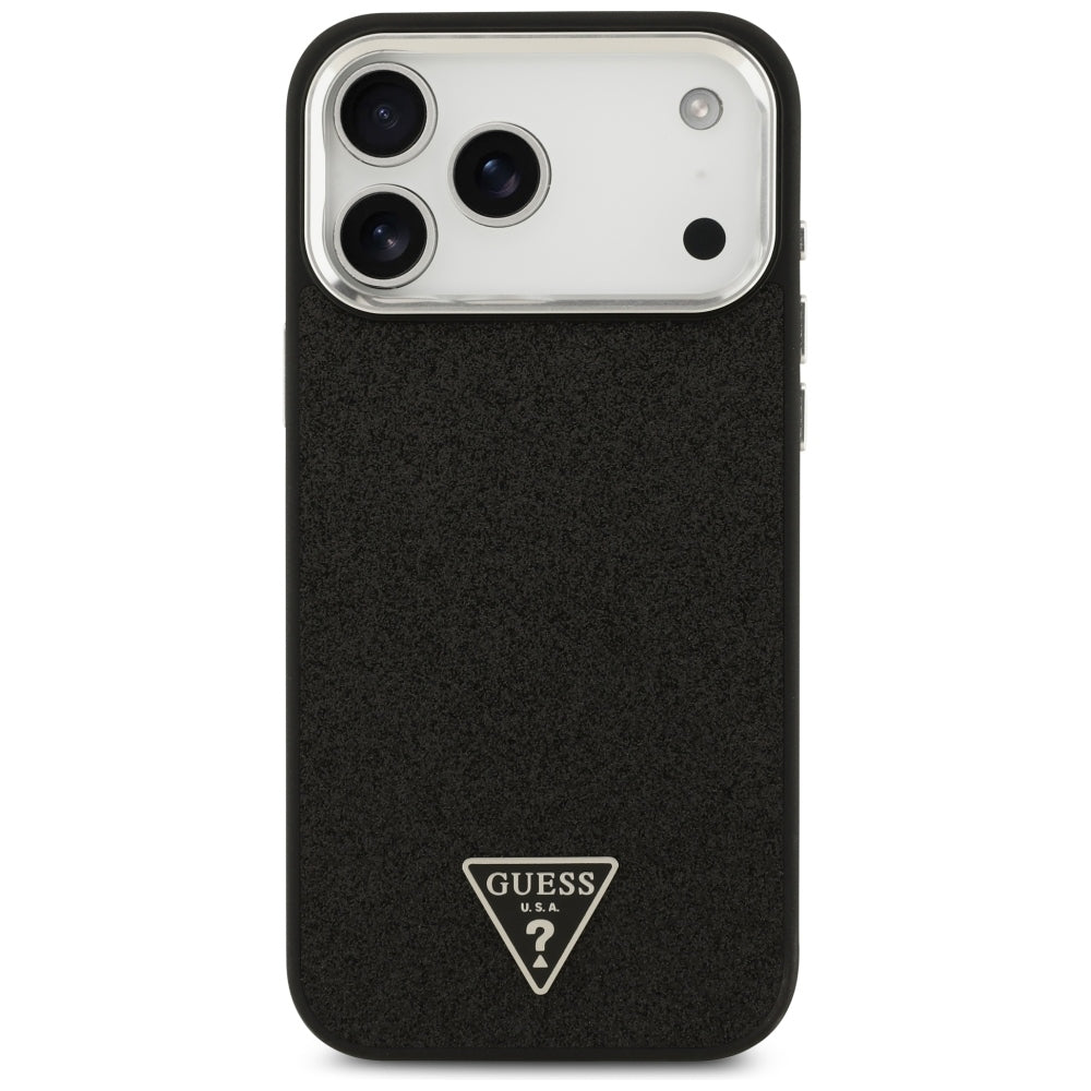Guess iPhone 17 Pro Max/iPhone 18 Pro Max Skal Glitter Triangle Logo Svart