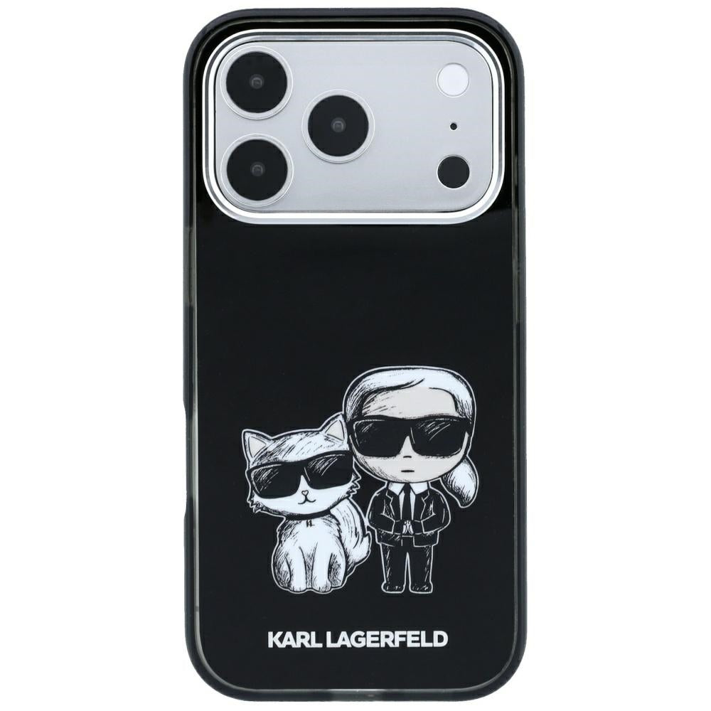 Karl Lagerfeld iPhone 17 Pro/iPhone 18 Pro Skal Smooth Karl & Choupette Sketch Svart