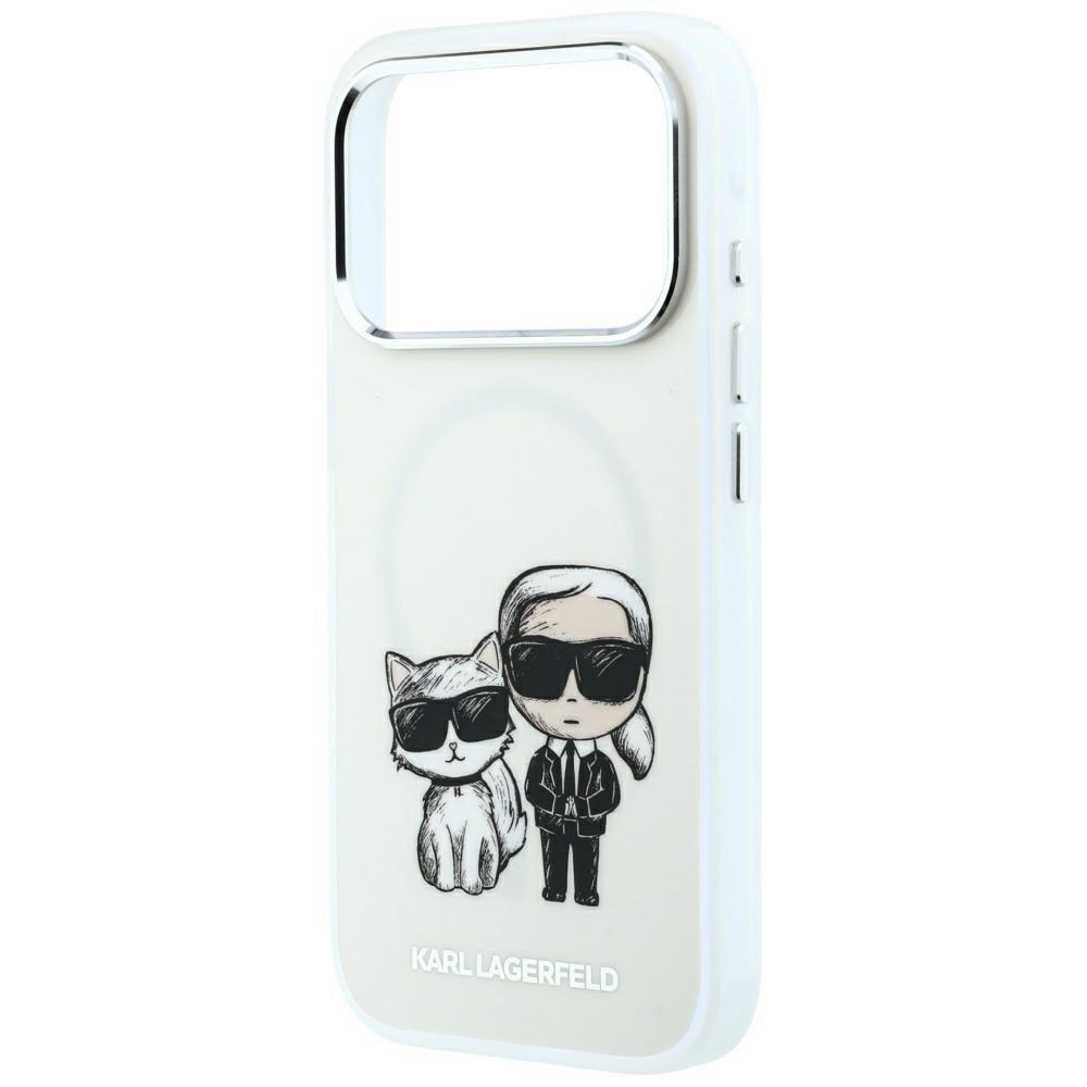 Karl Lagerfeld iPhone 17 Pro/iPhone 18 Pro Skal Smooth Karl & Choupette Sketch Beige