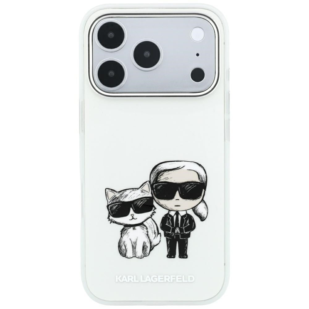 Karl Lagerfeld iPhone 17 Pro Max/iPhone 18 Pro Max Skal Smooth Karl & Choupette Sketch Beige