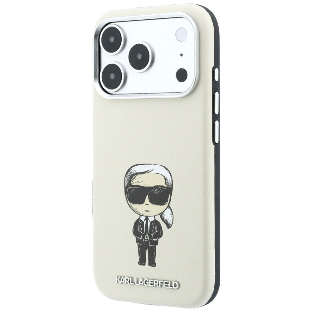 Karl Lagerfeld iPhone 17 Pro/iPhone 18 Pro Skal Smooth Ikonik Sketch Beige