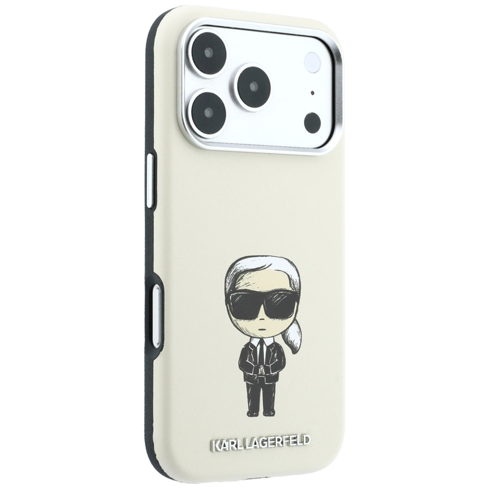 Karl Lagerfeld iPhone 17 Pro/iPhone 18 Pro Skal Smooth Ikonik Sketch Beige