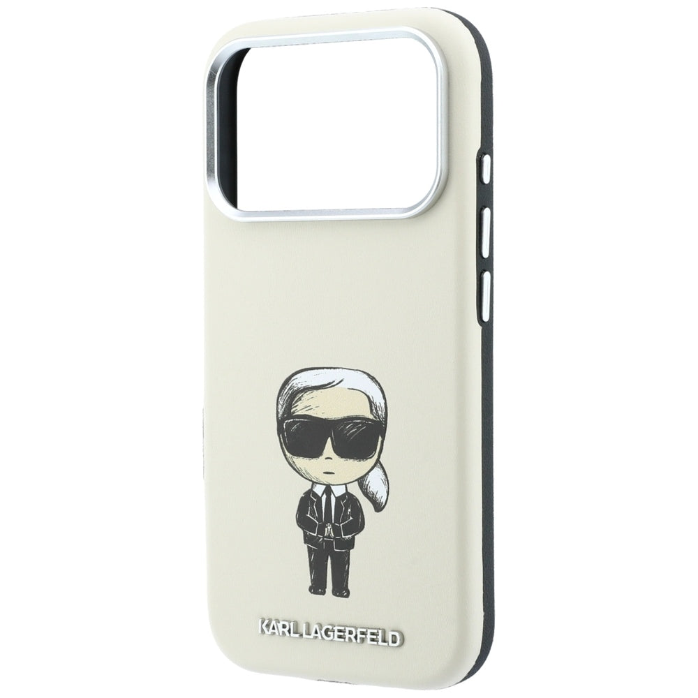 Karl Lagerfeld iPhone 17 Pro/iPhone 18 Pro Skal Smooth Ikonik Sketch Beige