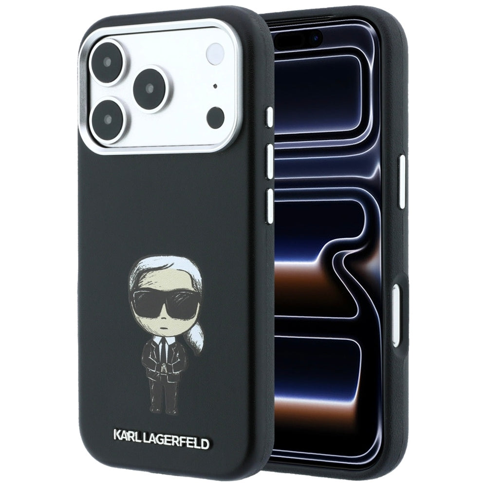 Karl Lagerfeld iPhone 17 Pro/iPhone 18 Pro Skal Smooth Ikonik Sketch Svart