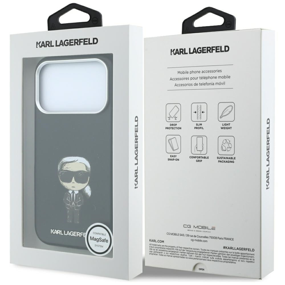 Karl Lagerfeld iPhone 17 Pro/iPhone 18 Pro Skal Smooth Ikonik Sketch Svart