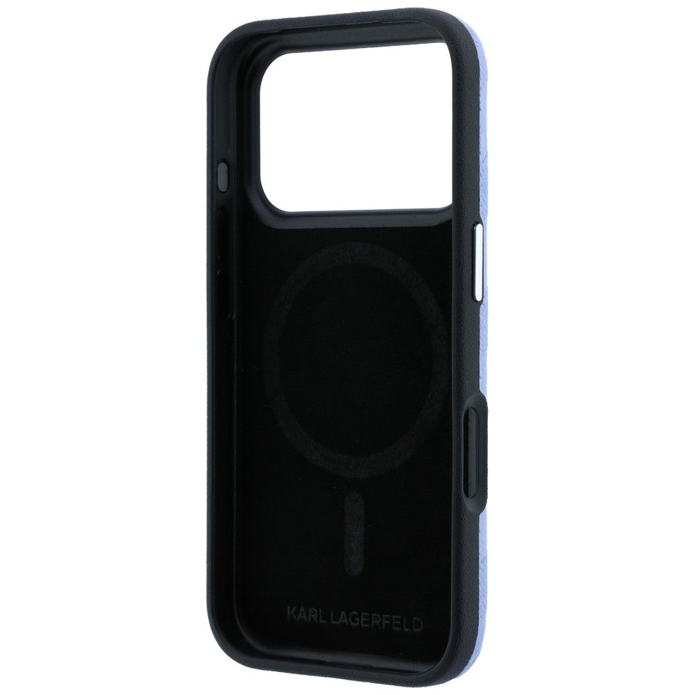 Karl Lagerfeld iPhone 17 Pro/iPhone 18 Pro Skal Grained Mono Resin Logo Blå