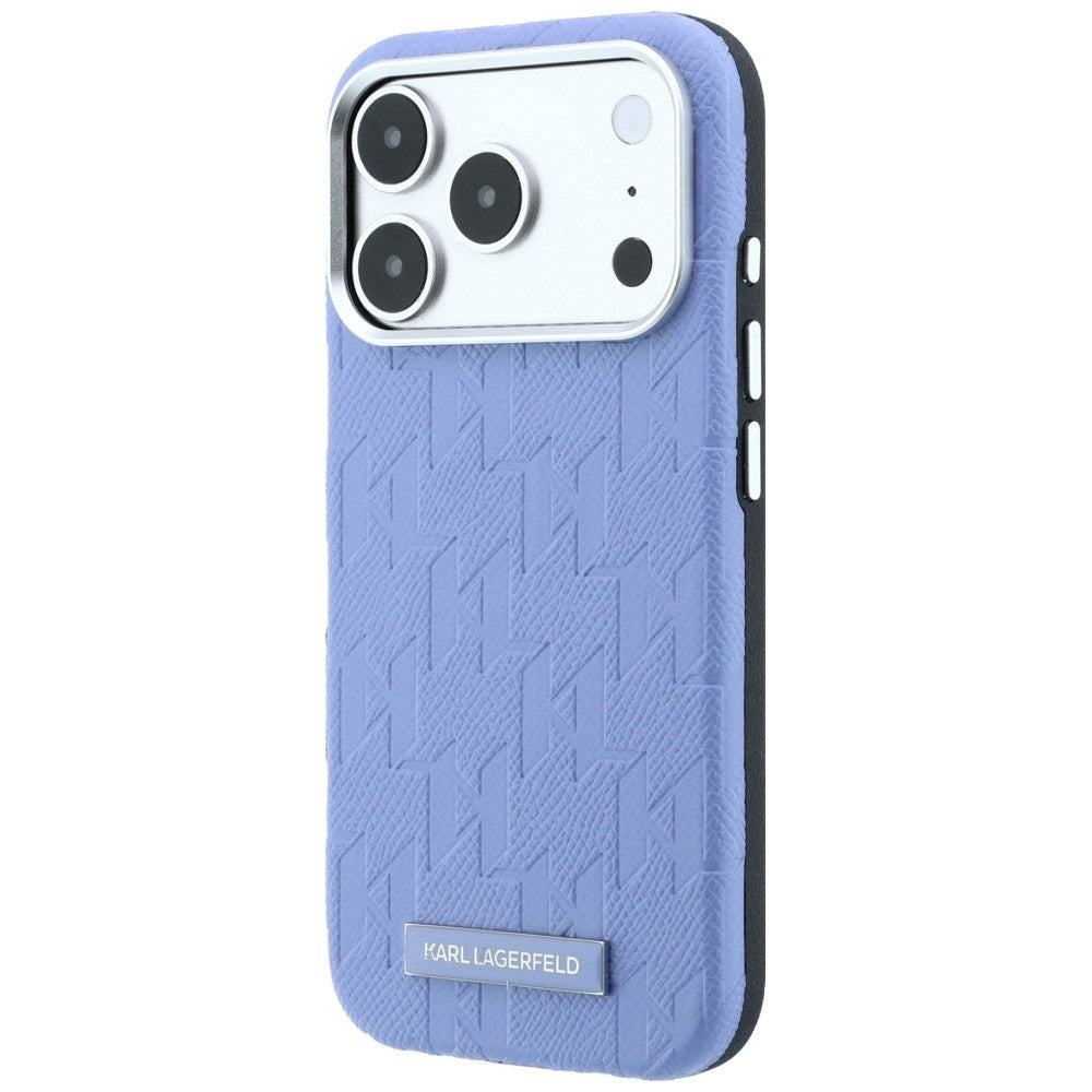 Karl Lagerfeld iPhone 17 Pro Max/iPhone 18 Pro Max Skal Grained Mono Resin Logo Blå