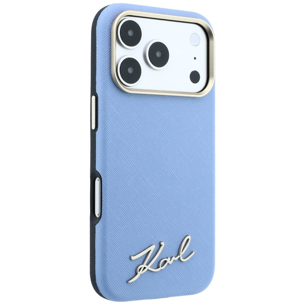 Karl Lagerfeld iPhone 17 Pro Max/iPhone 18 Pro Max Skal Script Logo Blå