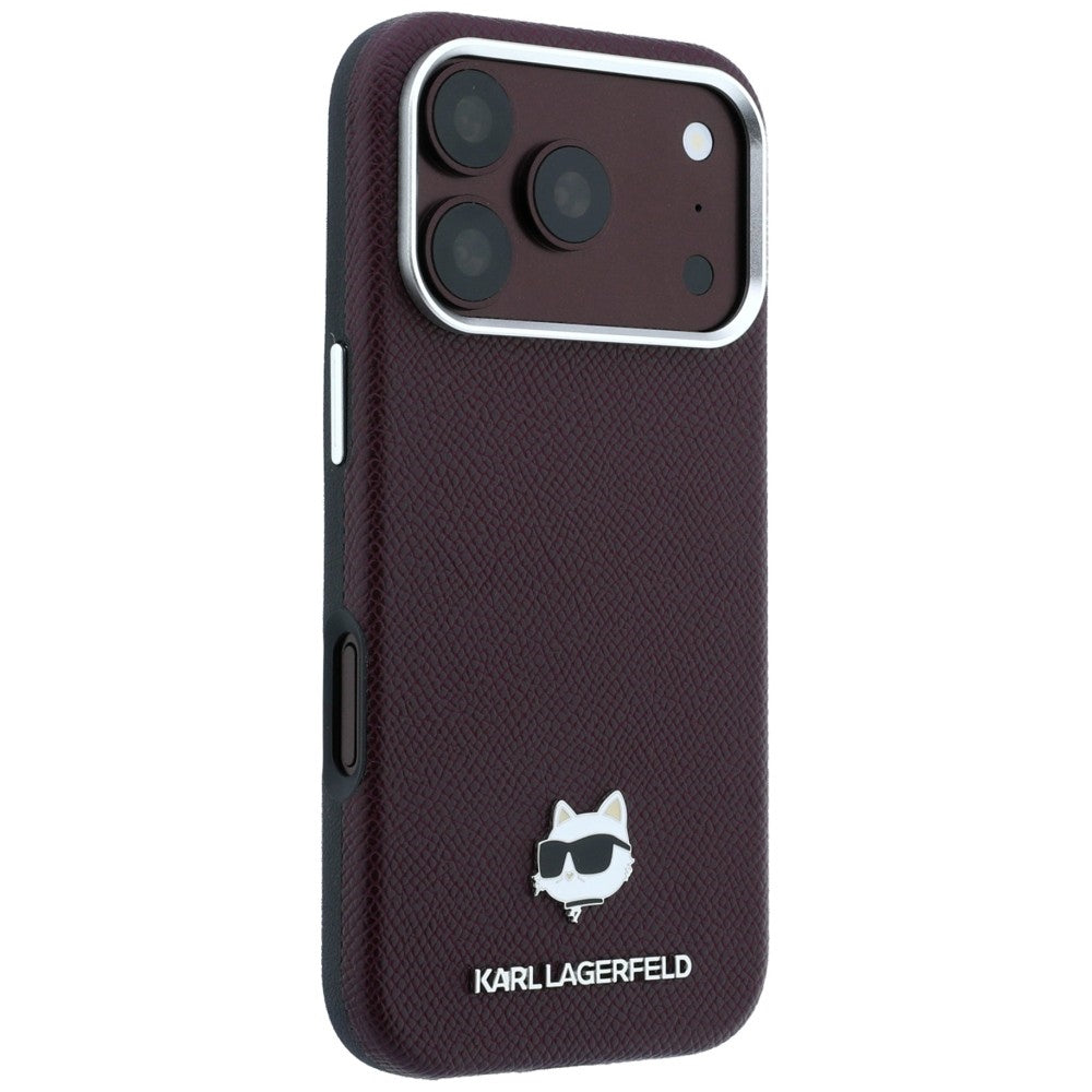 Karl Lagerfeld iPhone 17 Pro/iPhone 18 Pro Skal Grained Choupette Burgundy