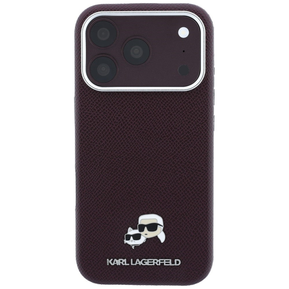 Karl Lagerfeld iPhone 17 Pro Max/iPhone 18 Pro Max Skal Grained Choupette Burgundy