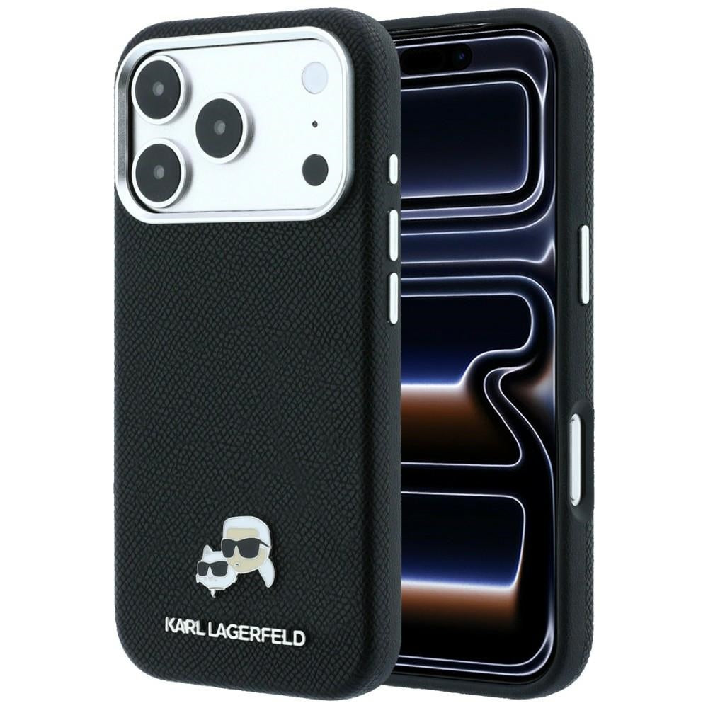 Karl Lagerfeld iPhone 17 Pro/iPhone 18 Pro Skal Grained Heads Svart