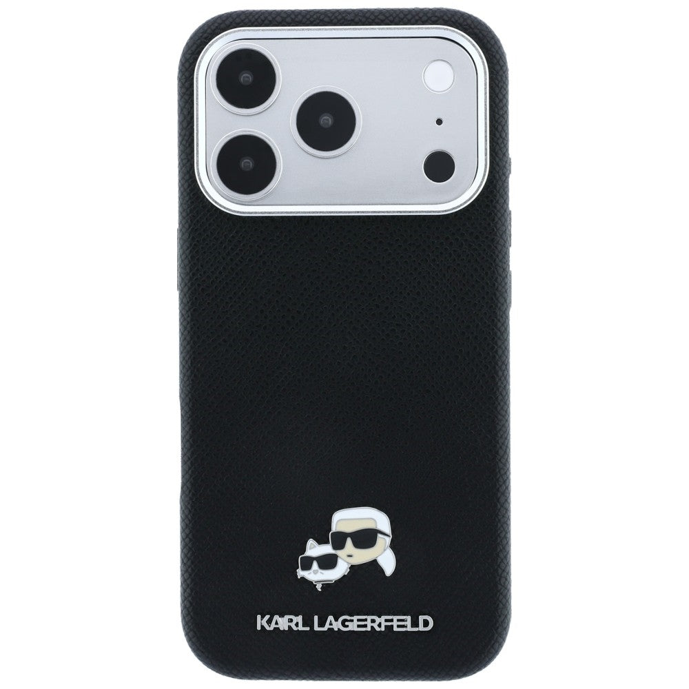 Karl Lagerfeld iPhone 17 Pro/iPhone 18 Pro Skal Grained Heads Svart