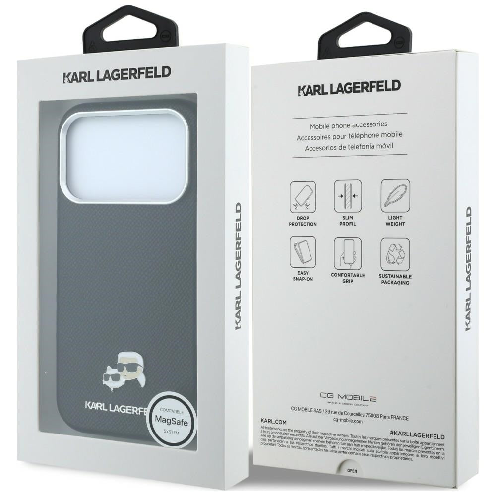 Karl Lagerfeld iPhone 17 Pro/iPhone 18 Pro Skal Grained Heads Svart
