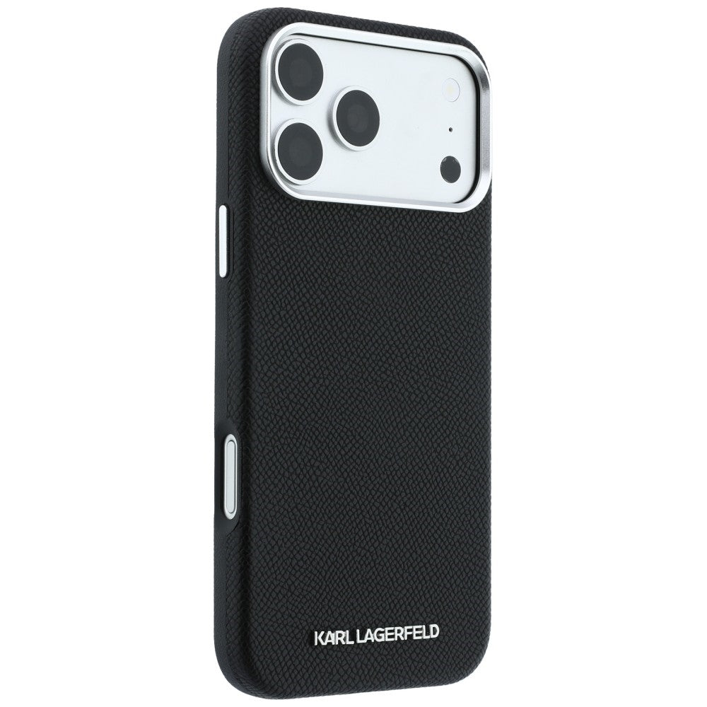 Karl Lagerfeld iPhone 17 Pro Max/iPhone 18 Pro Max Skal Grained Elongated Logo Svart