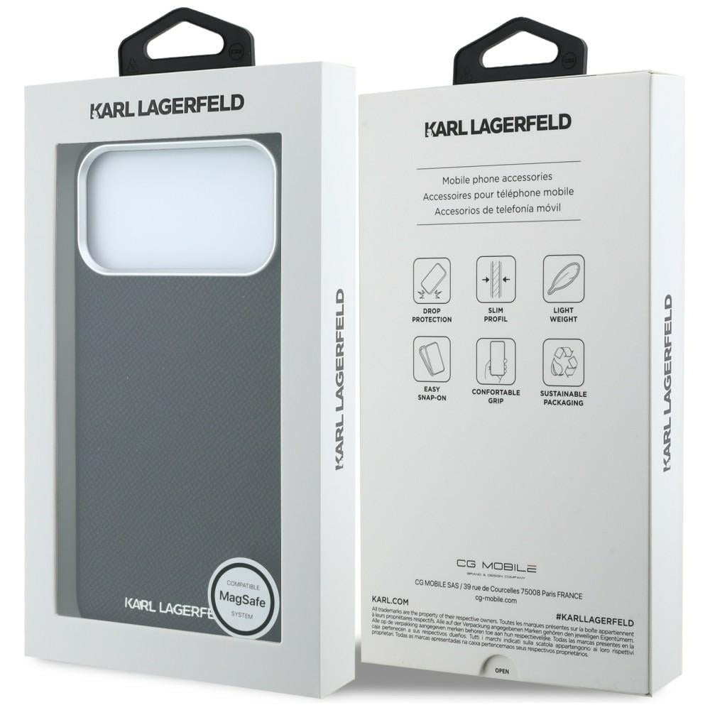 Karl Lagerfeld iPhone 17 Pro Max/iPhone 18 Pro Max Skal Grained Elongated Logo Svart