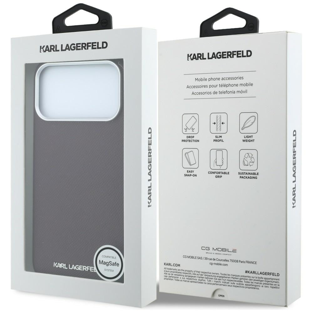 Karl Lagerfeld iPhone 17 Pro Max/iPhone 18 Pro Max Skal Grained Elongated Logo Burgundy