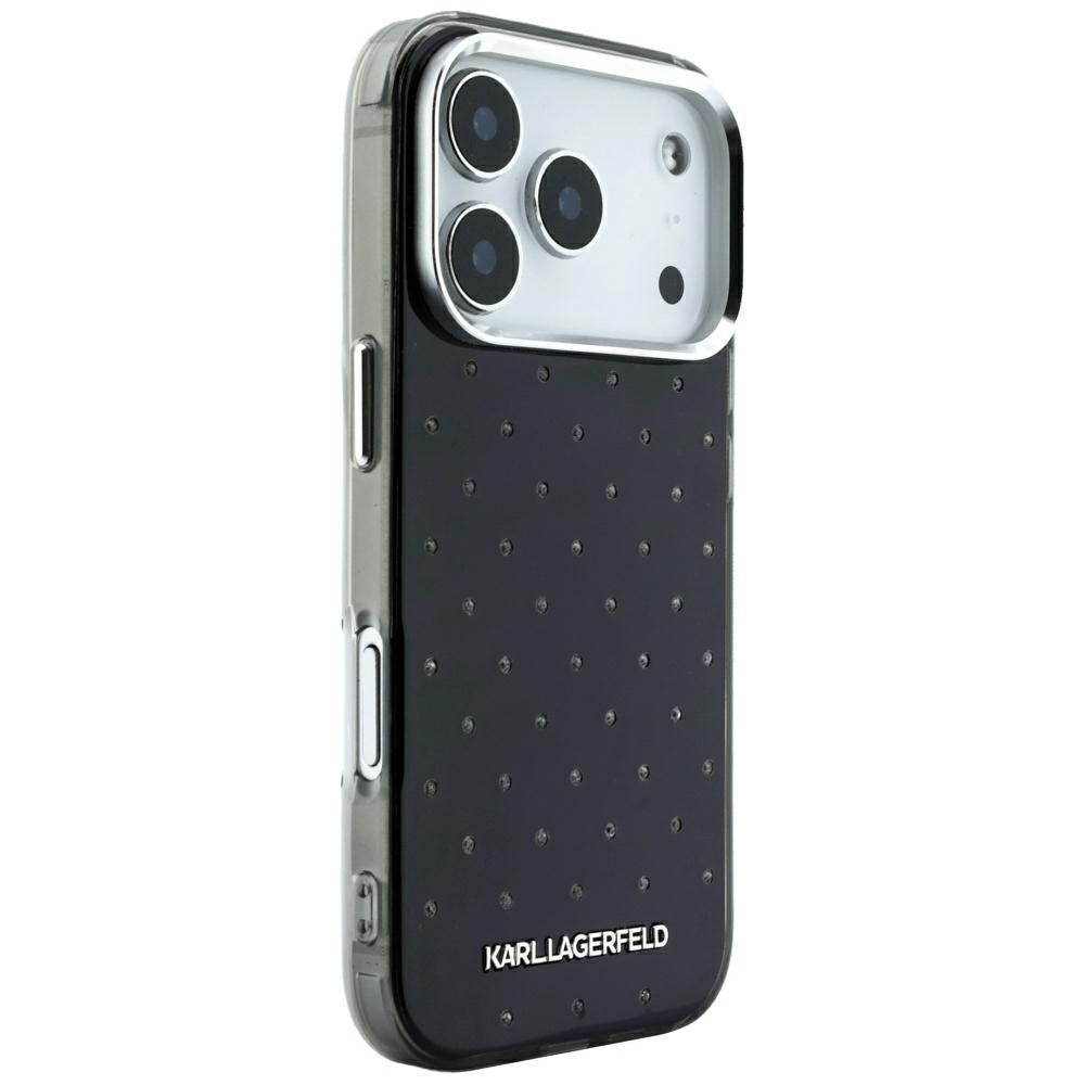 Karl Lagerfeld iPhone 17 Pro Max/iPhone 18 Pro Max Skal Rhinestones Electroplated Logo Svart
