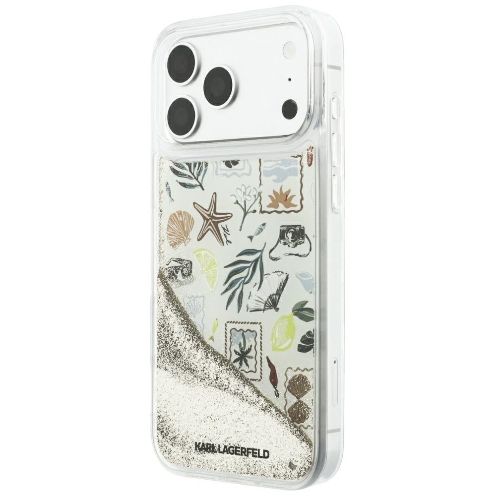 Karl Lagerfeld iPhone 17 Pro Max/iPhone 18 Pro Max Skal Liquid Glitter Beach Beige