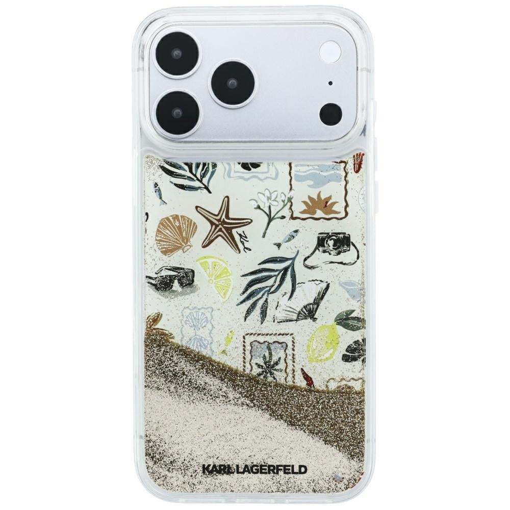 Karl Lagerfeld iPhone 17 Pro Max/iPhone 18 Pro Max Skal Liquid Glitter Beach Beige