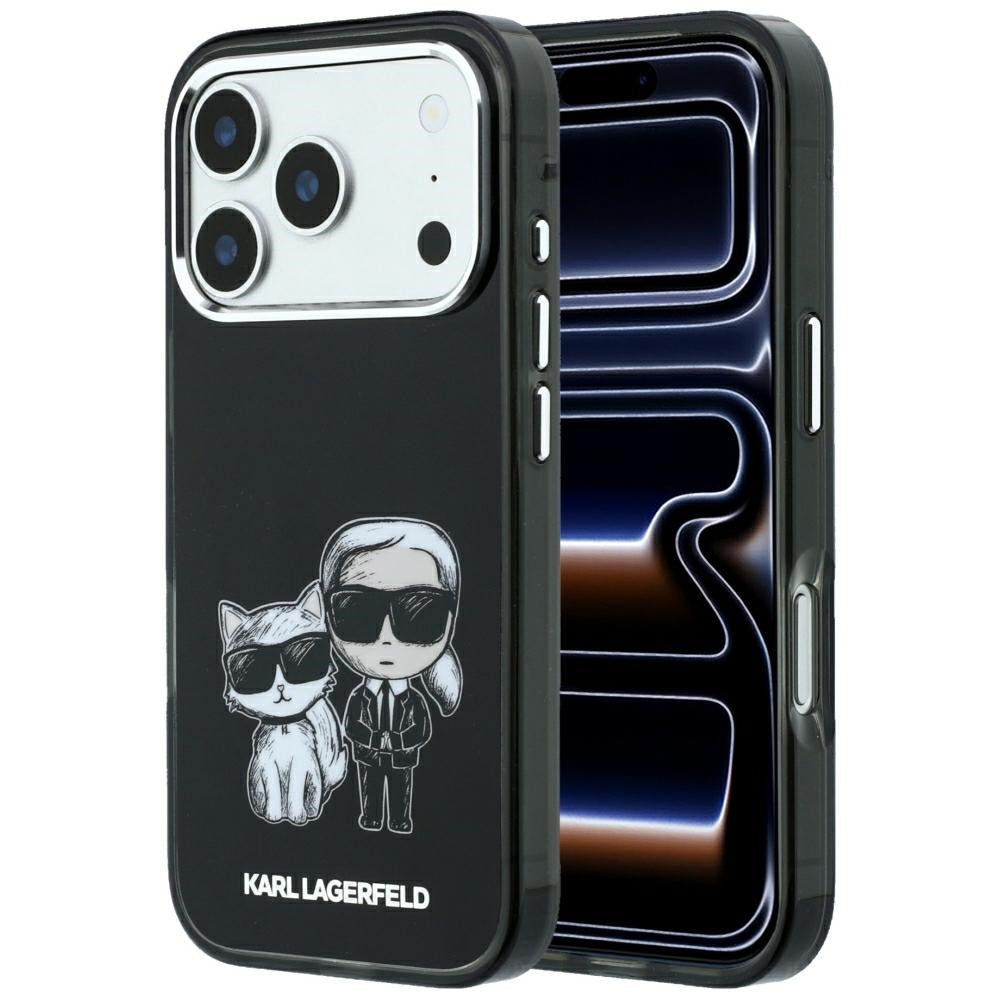 Karl Lagerfeld iPhone 17 Pro Max/iPhone 18 Pro Max Skal Karl & Choupette Sketch Svart