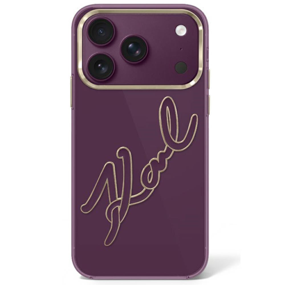 Karl Lagerfeld iPhone 17 Pro Max/iPhone 18 Pro Max Skal Big Signature Burgundy