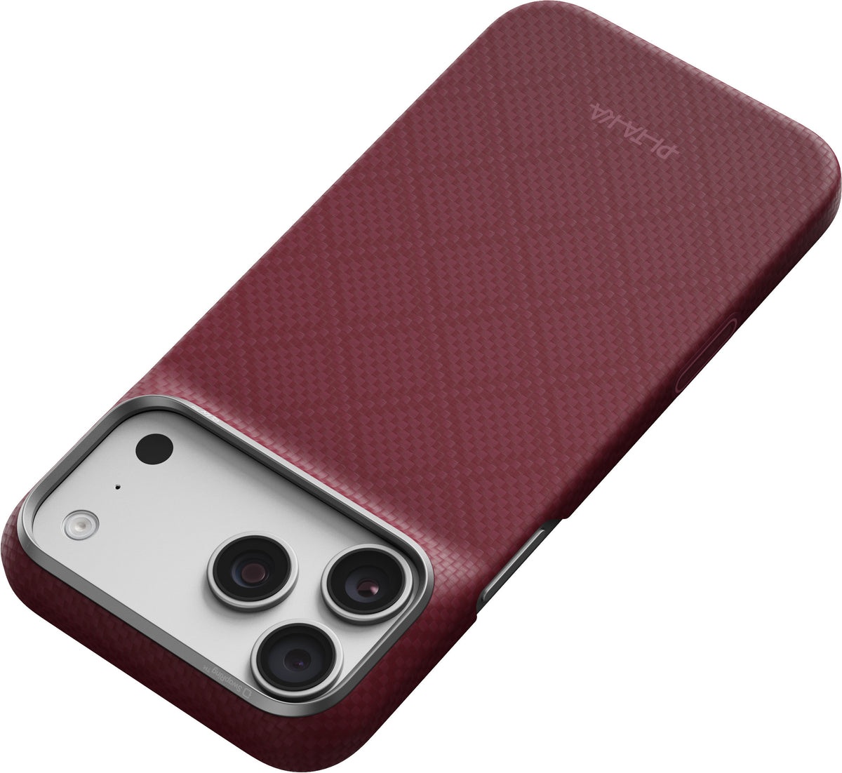 Pitaka iPhone 17 Pro Max/iPhone 18 Pro Max Skal Edge MagSafe Argyle Burgundy