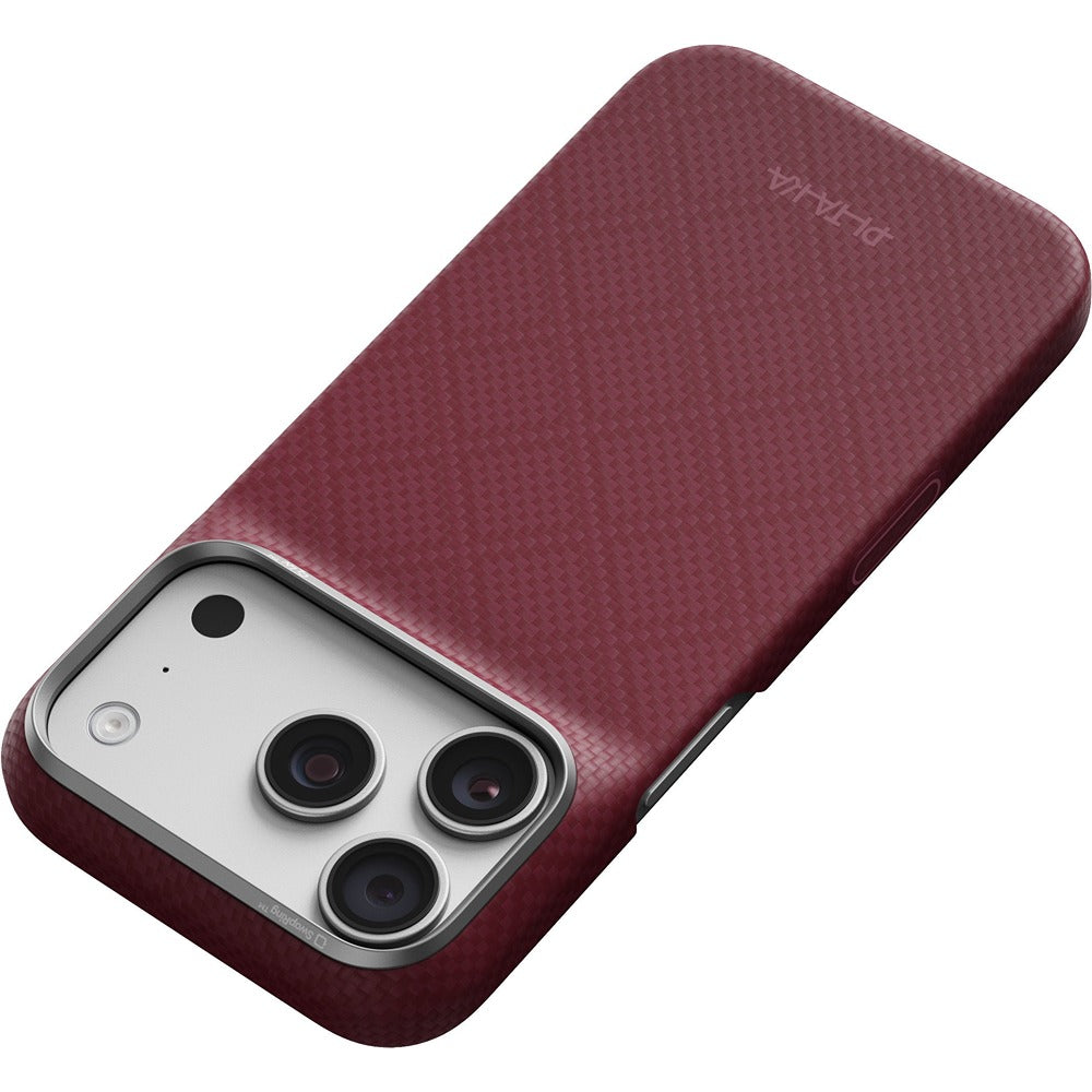 Pitaka iPhone 17 Pro/iPhone 18 Pro Skal Edge MagSafe Argyle Burgundy