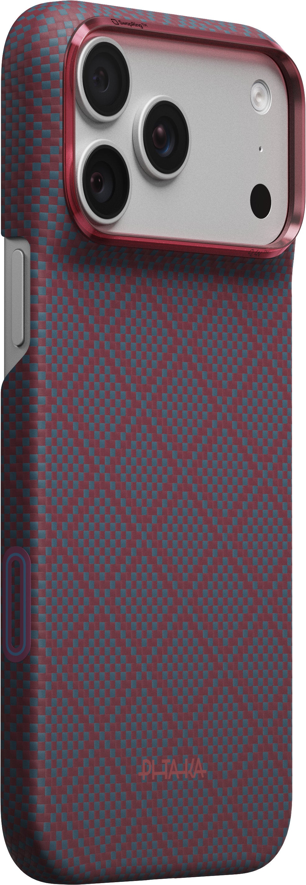 Pitaka iPhone 17 Pro Max/iPhone 18 Pro Max Skal Edge MagSafe Argyle Blue's Red