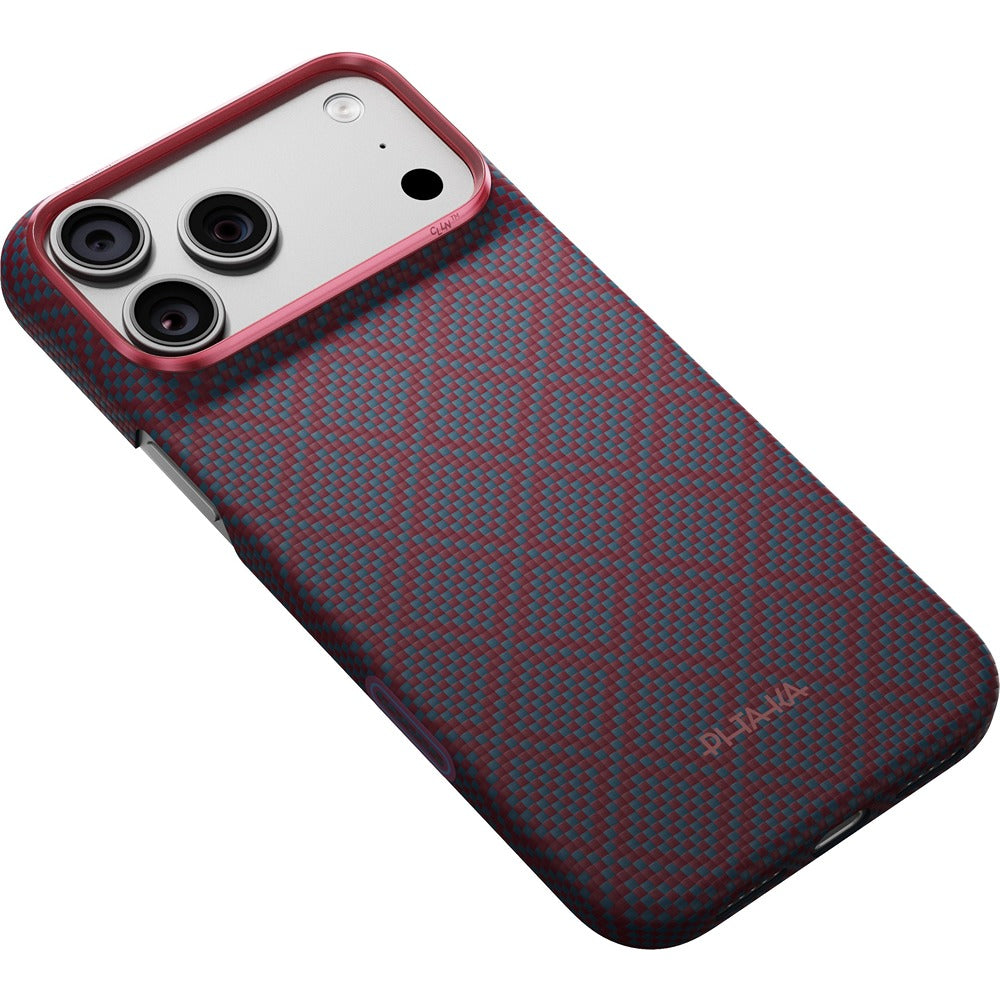 Pitaka iPhone 17 Pro Max/iPhone 18 Pro Max Skal Edge MagSafe Argyle Blue's Red