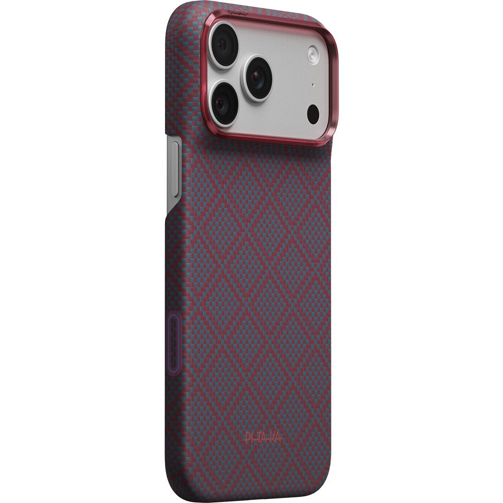 Pitaka iPhone 17 Pro Max/iPhone 18 Pro Max Skal Edge MagSafe Argyle Blue's Red